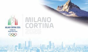 Illustrazione per la candidatura ai giochi olimpici invernali di Milano Cortina 2026